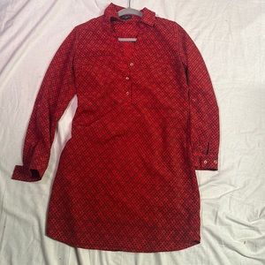 Ashton dress from the limited size small red and black boho button down dress